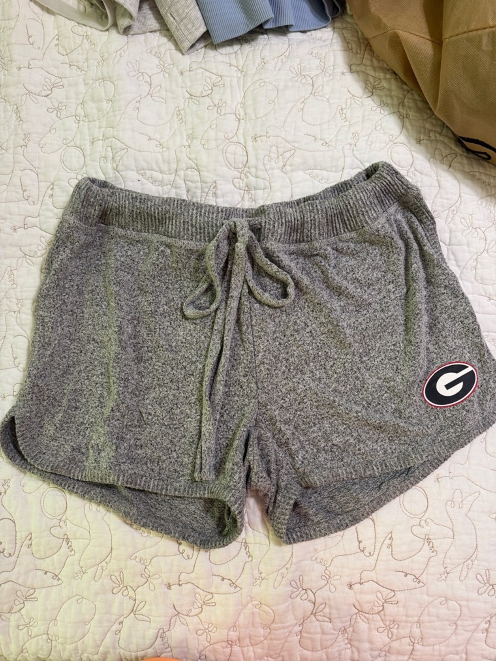UGA Gray Knit Drawstring Women's Shorts
